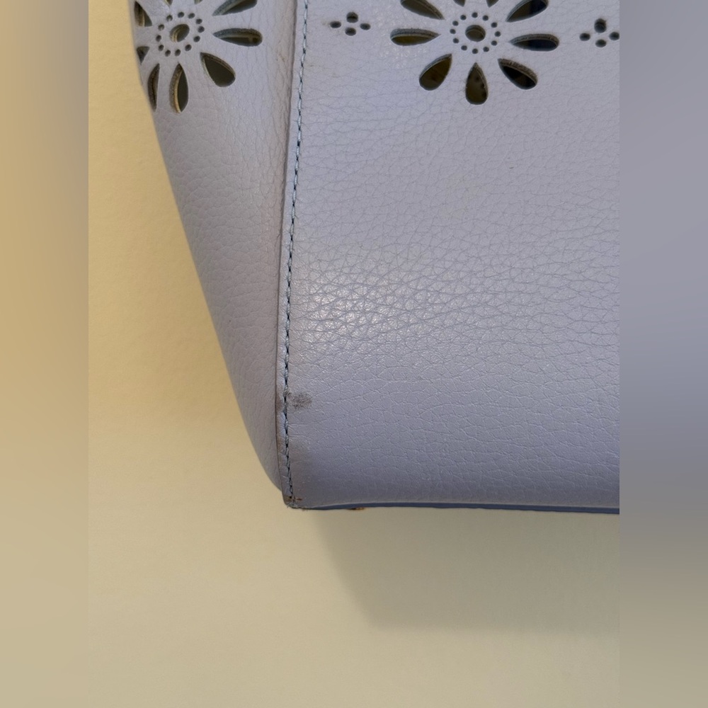 kate spade lavender perforated floral leather tote - Picture 8 of 10